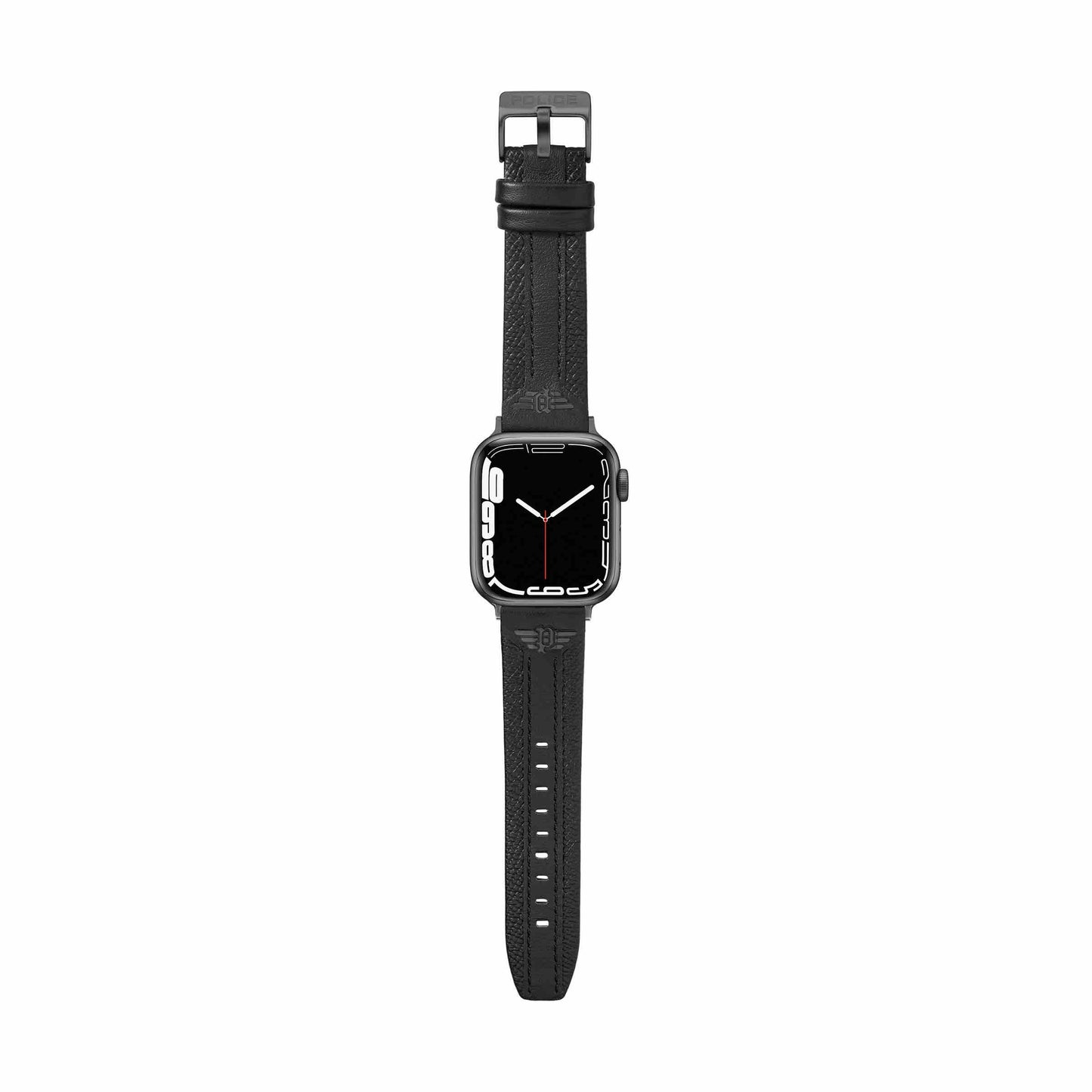 Police Wings Apple Watch 38/40/41, Smart Watch 20mm Leather (Gun Metal Buckle) Strap - Black