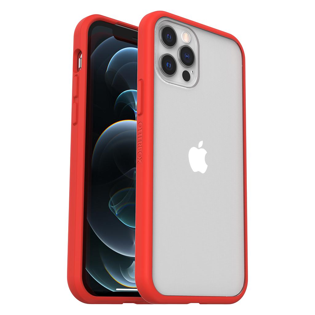 OtterBox iPhone 12 / iPhone 12 Pro React Case - Power Red - Clear/Red