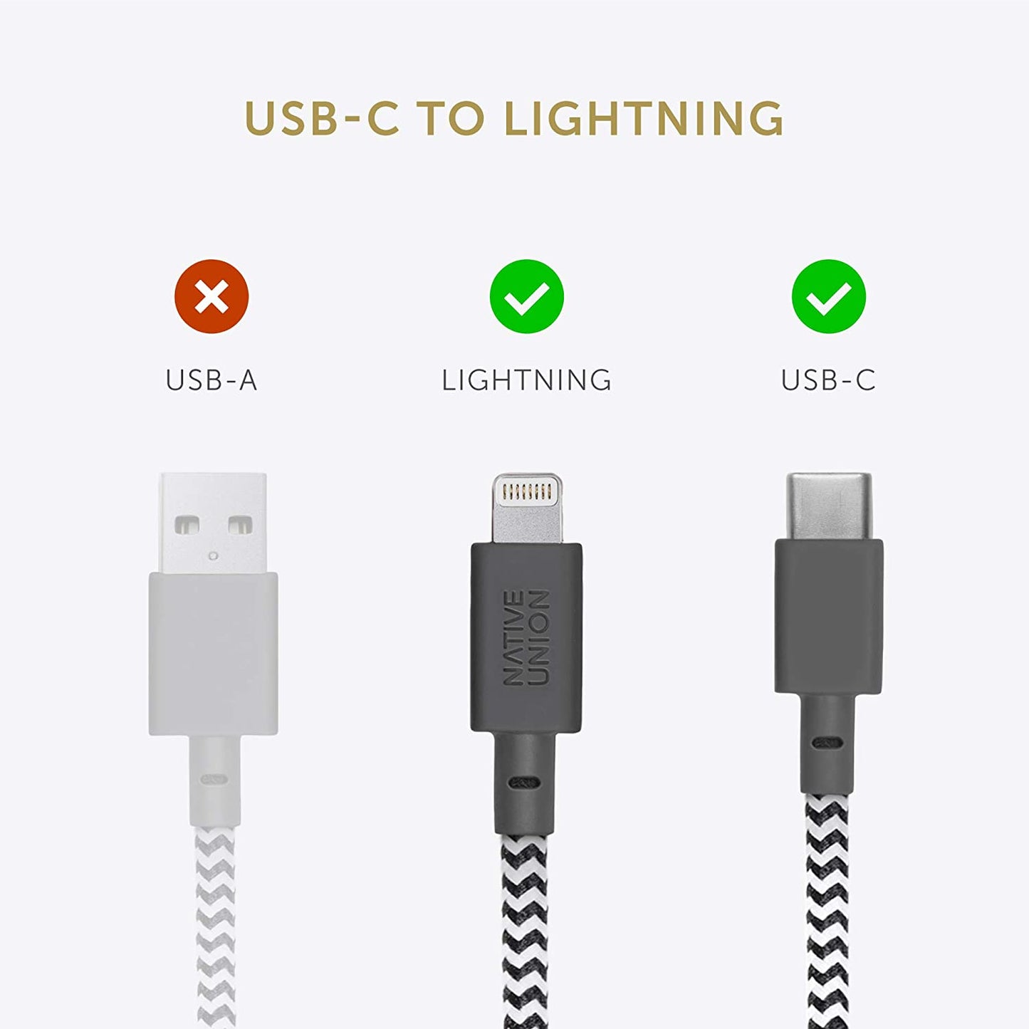 Native Union Belt Cable USB-C to Lightning 1.2M - Cosmos Black