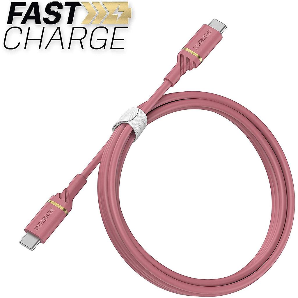 OtterBox USB-C to USB-C Fast Charge Cable - Standard 1 Meter - Matte Pink