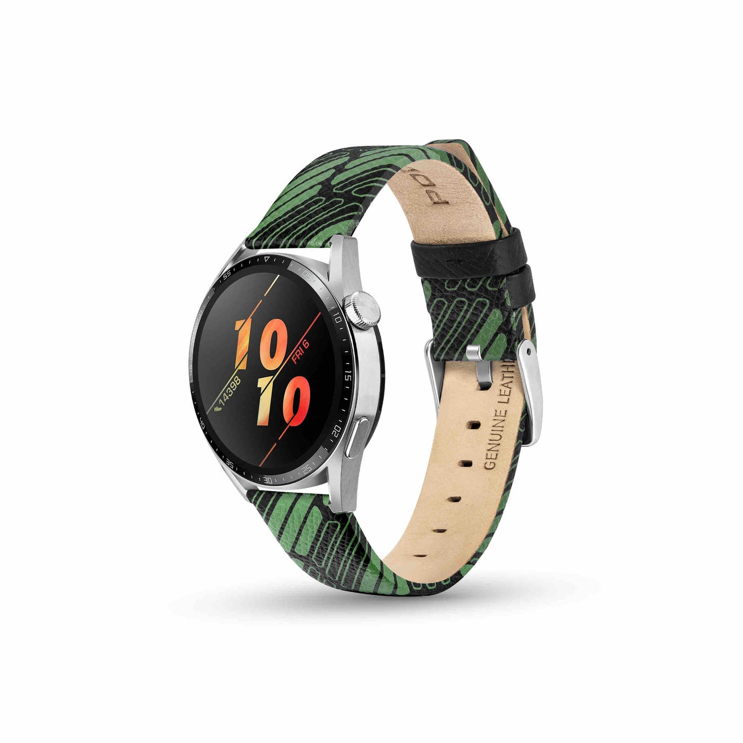 Police Mono Apple Watch 38/40/41mm, Smart Watch 20mm Leather Strap - Green