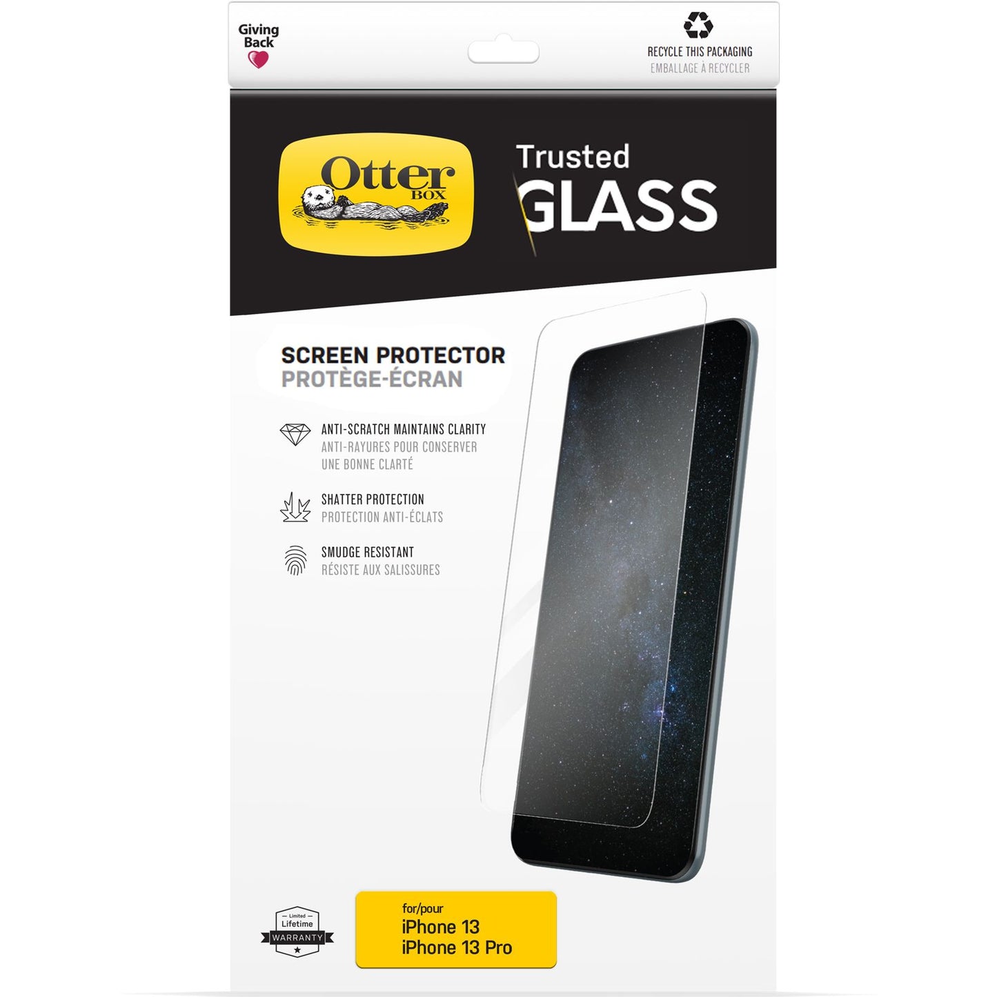 OtterBox iPhone 14/13/13 Pro Trusted Glass - Clear