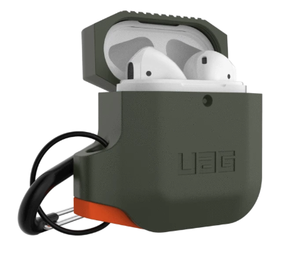 UAG Apple Airpods 1&2 Silicone Case - Olive Drab/Orange