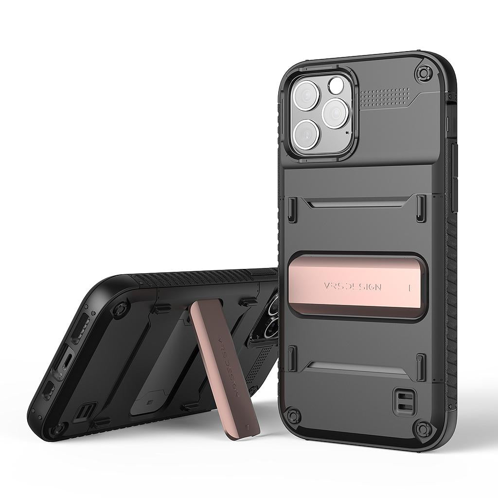 VRS Design iPhone 12 / iPhone 12 Pro Quickstand Case - Black/Bronze