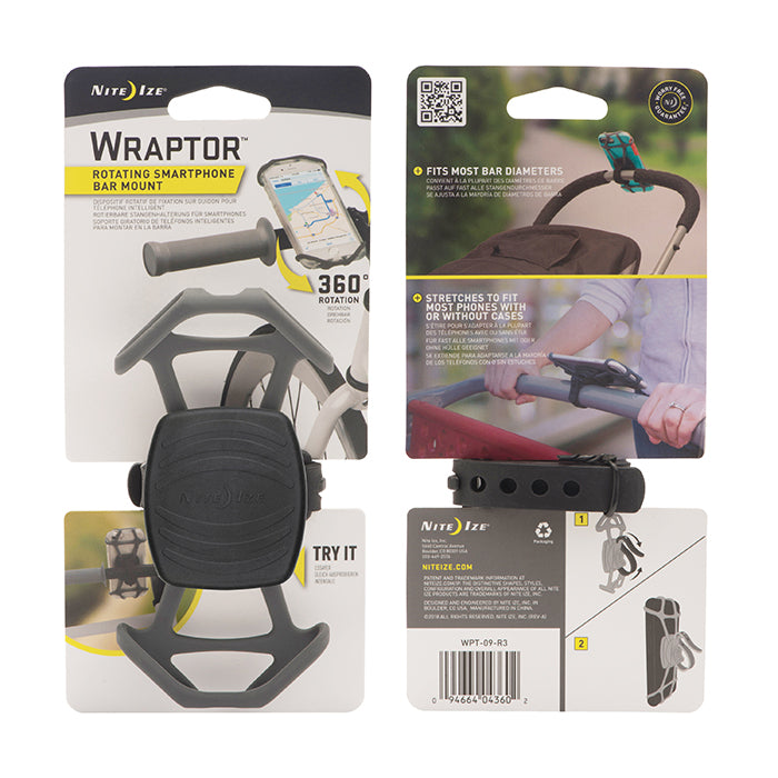 Niteize Wraptor™ Rotating Smartphone Bar Bike Mount - Black