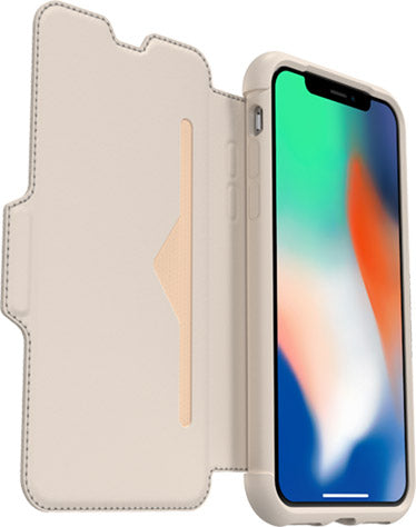 OtterBox iPhone X Strada Folio Case - Soft Opal Pale Beige