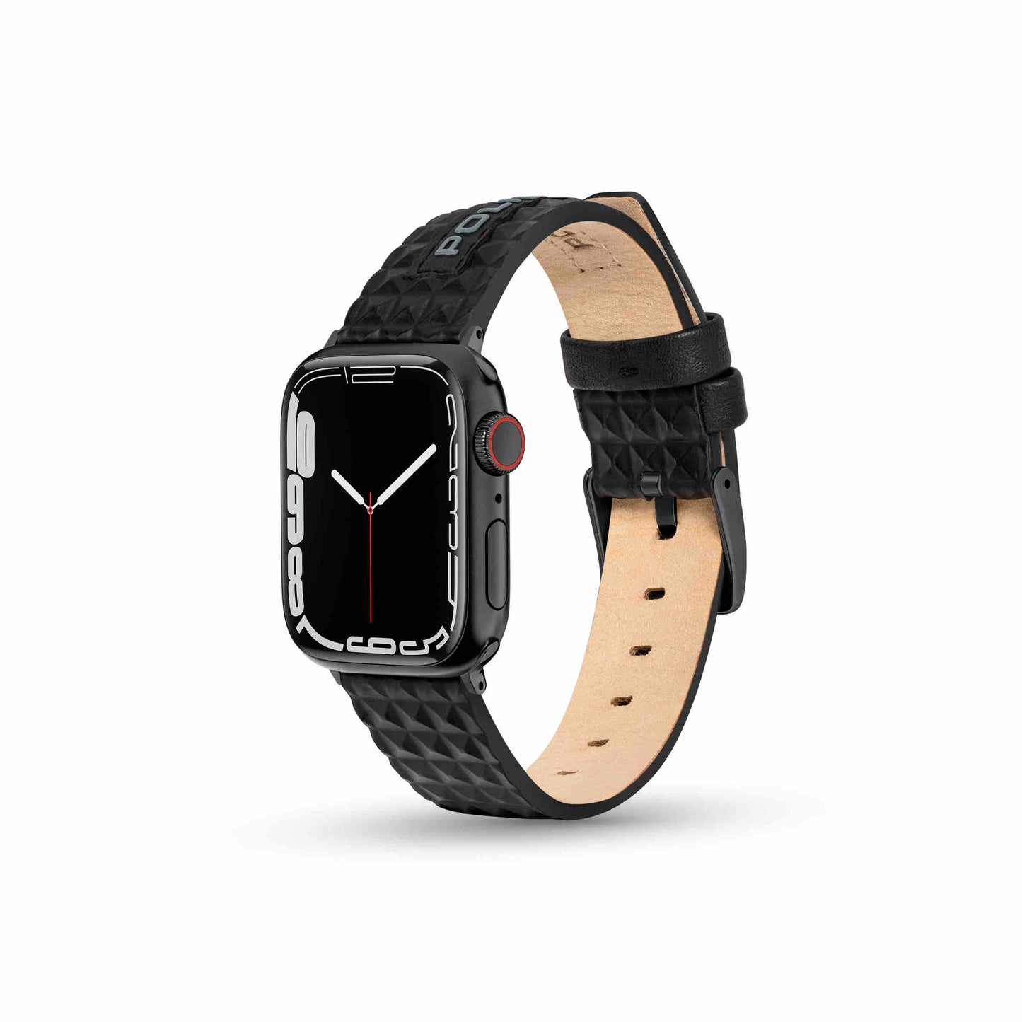 Police Pyramid Apple Watch 38/40/41mm, Smart Watch 20mm Leather Gun Strap - Black