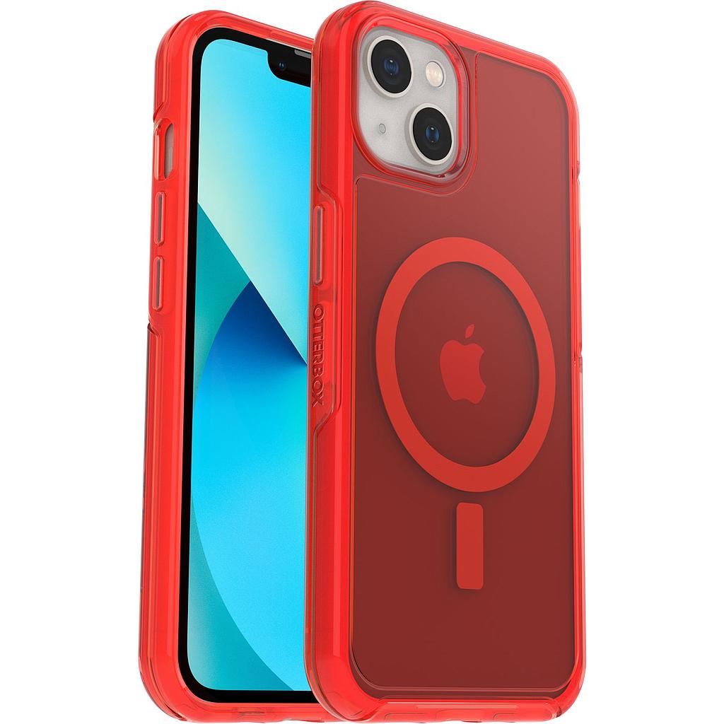 OtterBox iPhone 13 Symmetry Plus Magsafe Clear Case - Translucent Red