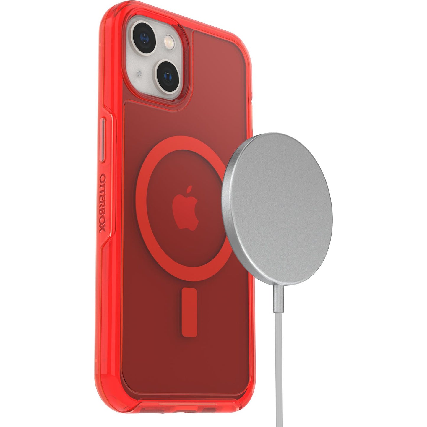 OtterBox iPhone 13 Symmetry Plus Magsafe Clear Case - Translucent Red