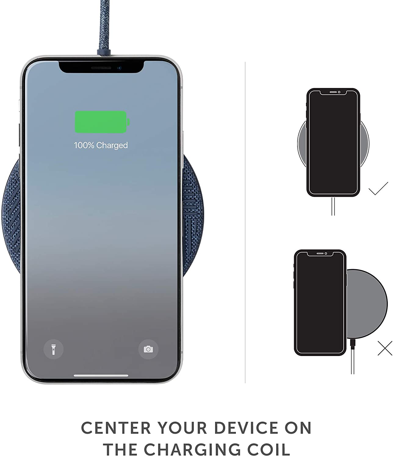 Native Union Drop Wireless Charger Fabric V2 - Indigo