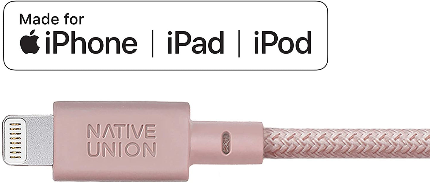 Native Union Belt Cable XL - USB A to Lightning 3M - Rose