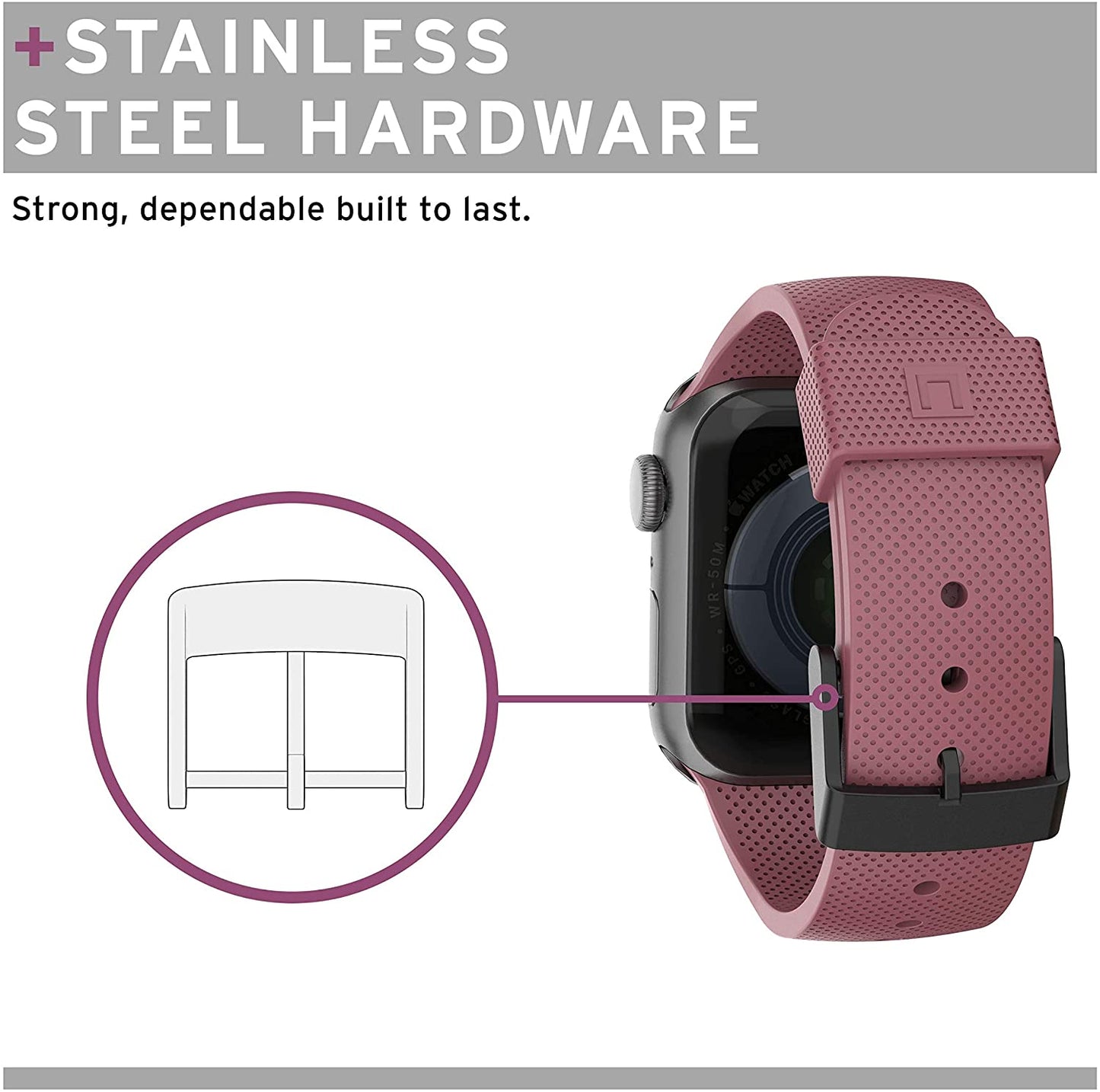 [U] by UAG Apple Watch 41/40/38mm DOT Silicone Strap - Dusty Rose