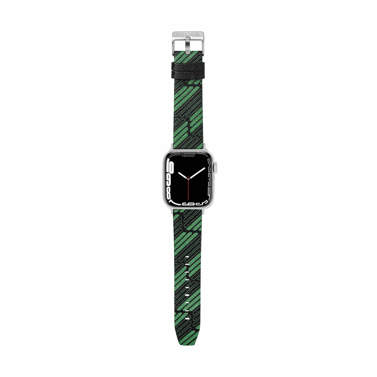 Police Mono Apple Watch Ultra/45/44/42mm, Smart Watch 22mm Leather Strap - Green