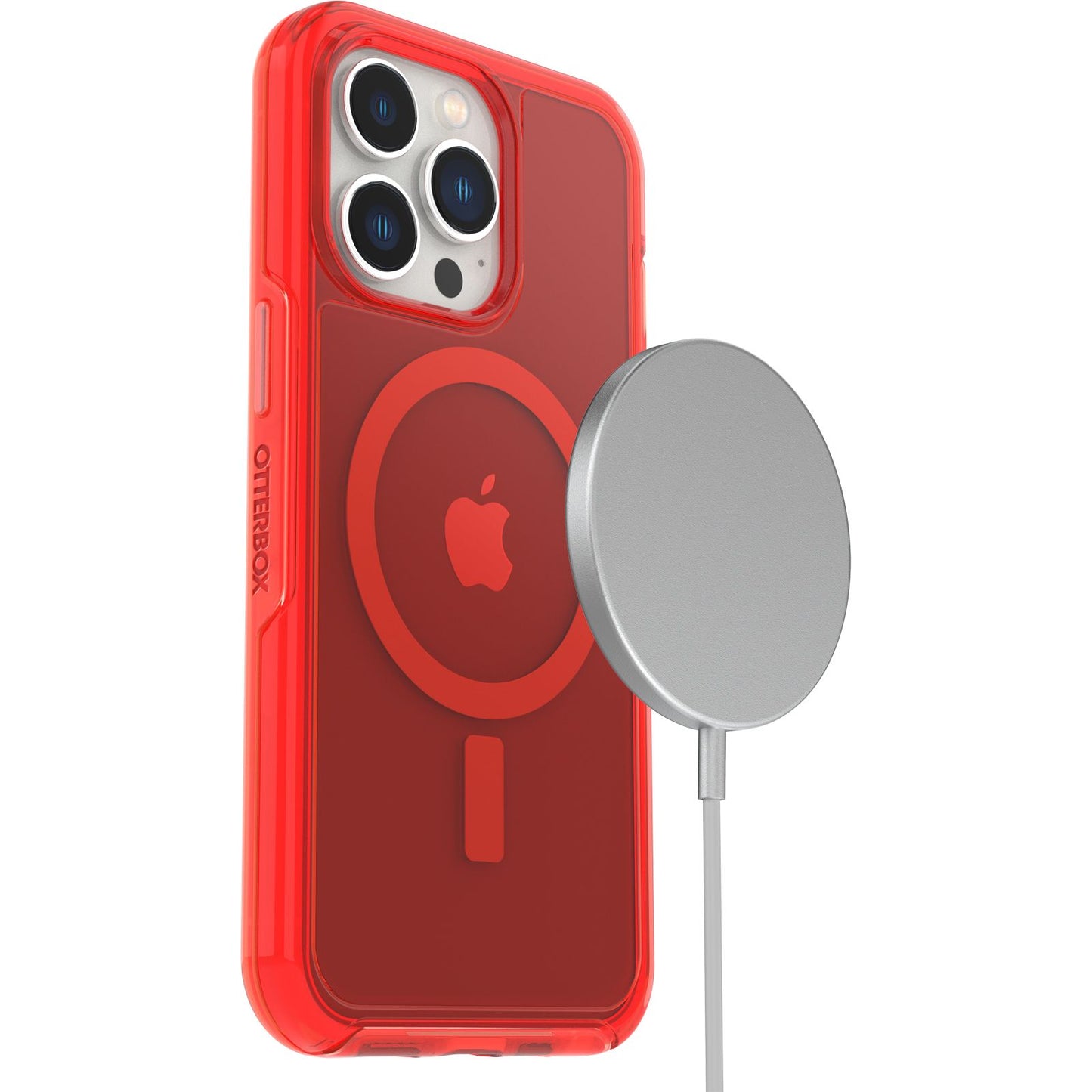 OtterBox iPhone 13 Pro Symmetry Plus Magsafe Clear Case - Translucent Red