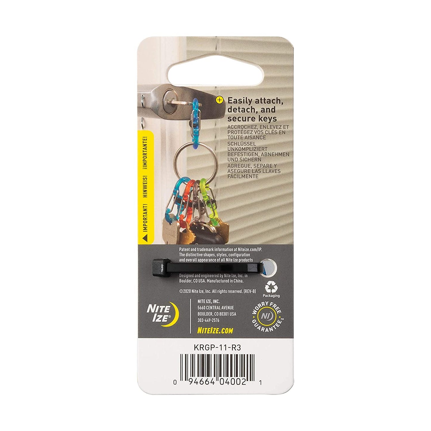 NiteIze KeyRing Locker™ S-Biner® Stainless Steel - Spectrum - Spectrum