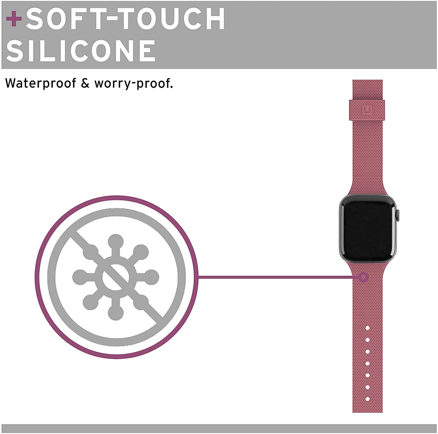 [U] by UAG Apple Watch 41/40/38mm DOT Silicone Strap - Dusty Rose