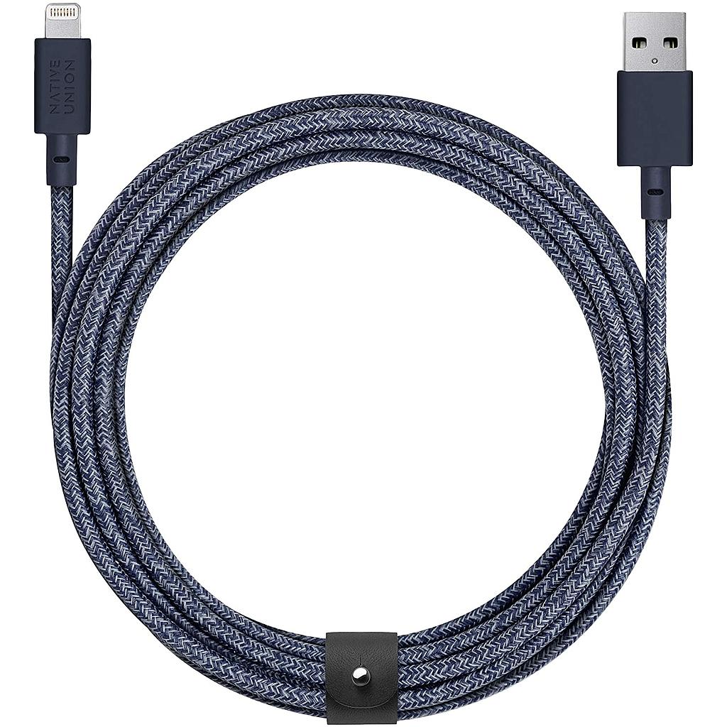 Native Union Belt Cable XL - USB A to Lightning 3M - Indigo