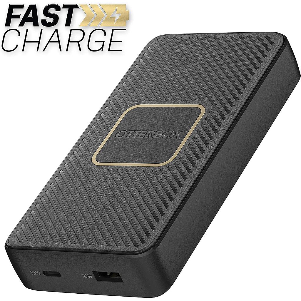 OtterBox Power Bank 15K MAH USB A&C 18W USB-PD + WIRELESS 10W - Black