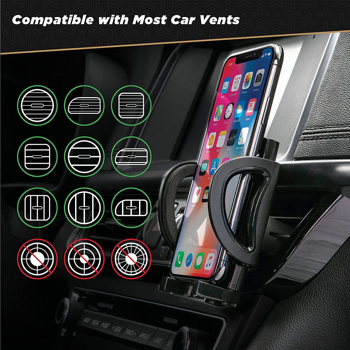 Scosche Stuckup Window/Dash + Vent 4 IN 1 UNIVERSAL MOUNTING KIT FOR MOBILE DEVICES - Black