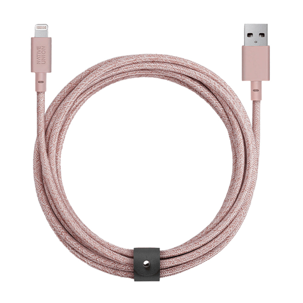 Native Union Belt Cable XL - USB A to Lightning 3M - Rose