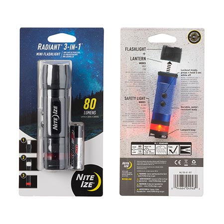 NiteIze Radiant® 3-in-1™ Mini Flashlight - Black