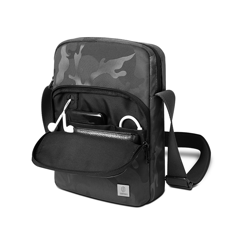 Wiwu Camou Crossbody Backpack With Charging Port - Black