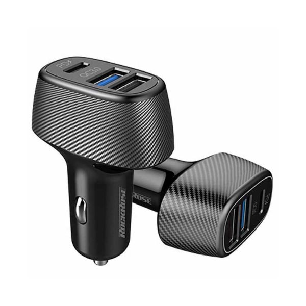 Rockrose Safari PQ2 PD & QC 3.0 3-Port Car Charger - Black