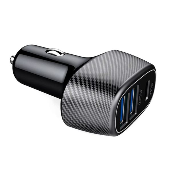 Rockrose Safari PQ2 PD & QC 3.0 3-Port Car Charger - Black