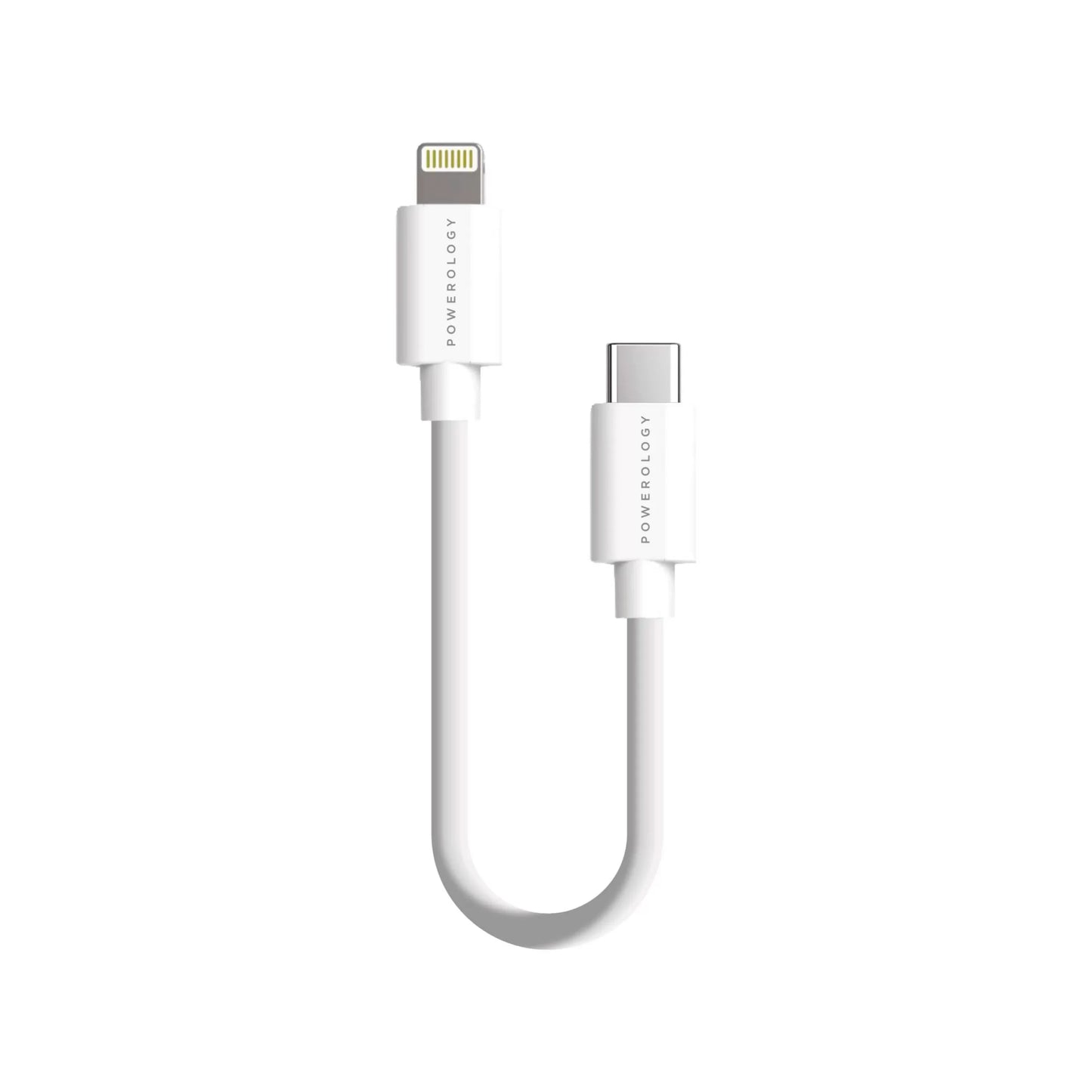 Powerology  USB-C to Lightning Connector Cable 0.25m – White